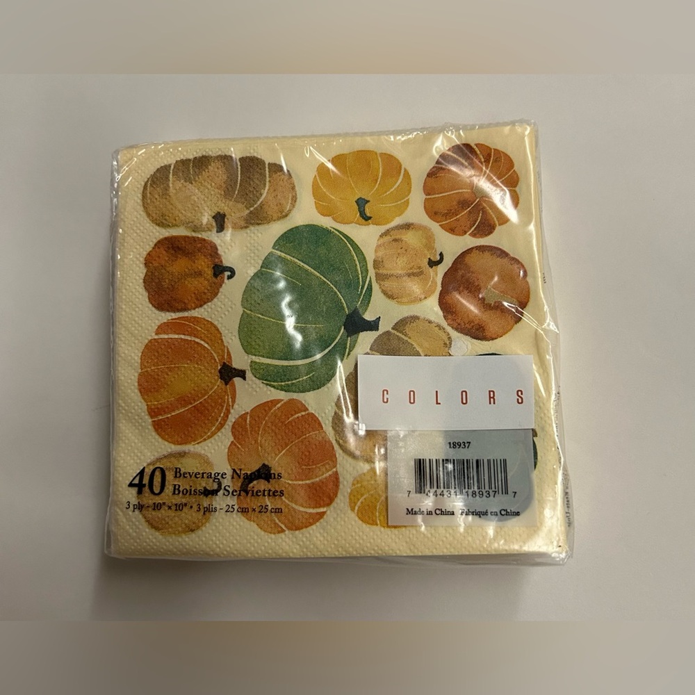 New 40 Luncheon Napkins Pumpkins 3-Ply Beverage Napkins 6.5" x 6.5" Lady Jayne - Picture 2 of 5
